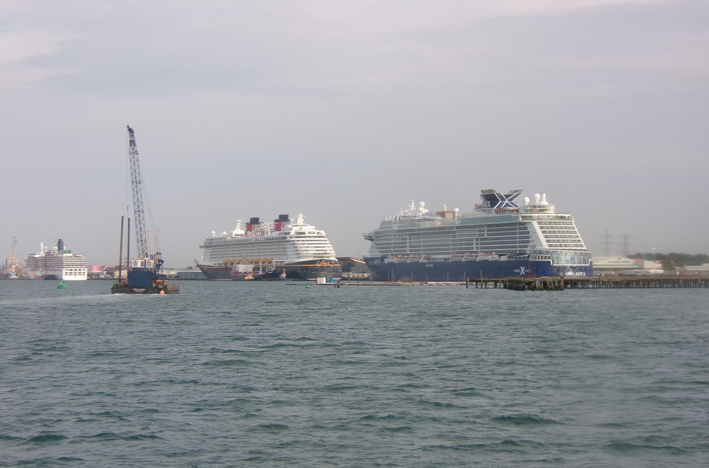 Cruise ships docked at the Port of Southampton, England