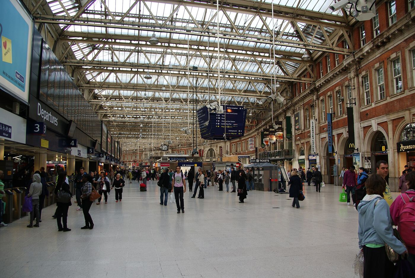 The concourse at London Waterloo, where trains to Southampton Central depart